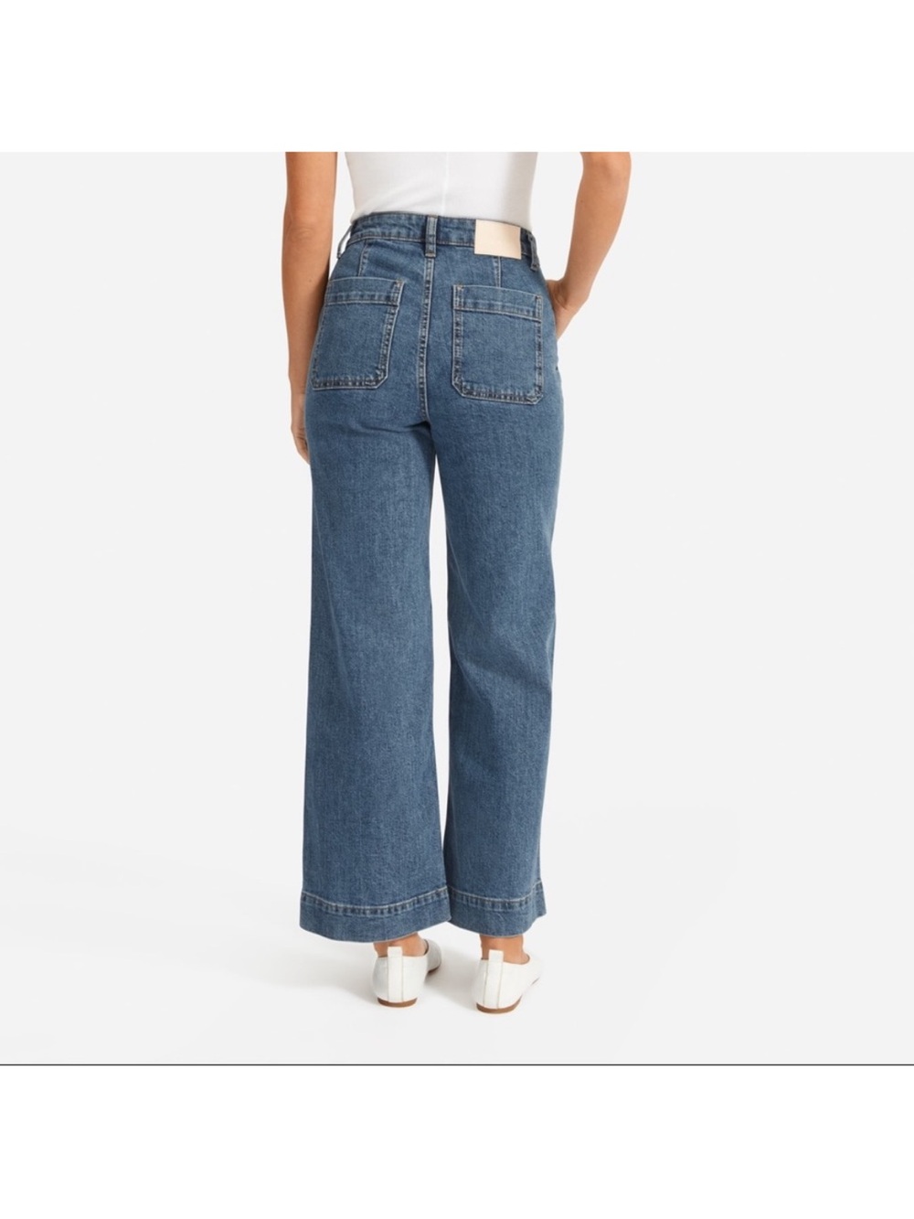 Everlane The Wide Leg Crop Blue Jeans Ankle Size 29 Women NWT - Picture 2 of 10